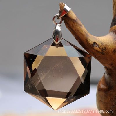 純天然茶晶大衛(wèi)星吊墜 源自東海縣盛飾珠寶的天然之美